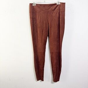Sundance Deep Brown faux suede Leggings size 6